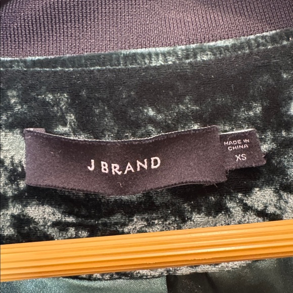 J Brand Velvet Bomber Jacket - Dark Green - Picture 7 of 7